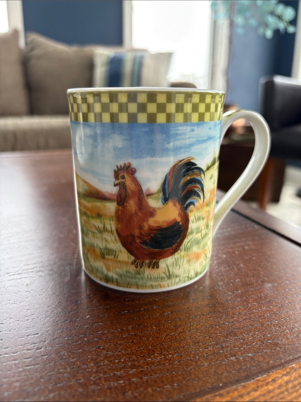 American Atelier at Home "Ol' McDonald" (Pattern 5092) rooster coffee mug.